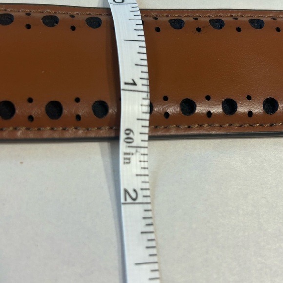 Cole Haan Brown Leather Belt with Classic Metal Buckle - Picture 14 of 16